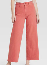 Universal Thread SAILOR WIDE LEG JEANS/PANTS High Rise Relaxed RUST RED sz 6