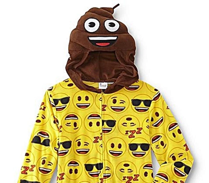 Traje de unión emoji caca pijama de una pieza para hombre mujer adulto talla disfraz Halloween Foto 2 de 2