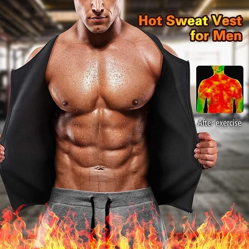 Traje de sauna para hombre chaleco de sudor entrenador de cintura moldeador corporal compresión gimnasio torso sin mangas - Imagen 7 de 31