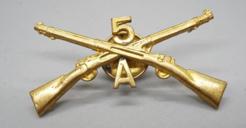Spanish American War 5th Infantry Regiment A Company Officer Hat Badge - Picture 1 of 2