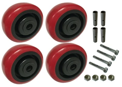 HYWELD 4 Heavy Duty Caster Wheels Set 4" 5" 6" 8" Polyurethane Wheel With Bearing&Kit