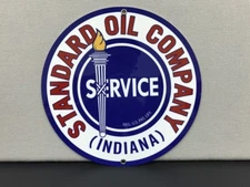 Standard gasoline round sign garage man cave  oil gas