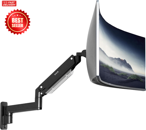 Premium Aluminum Heavy-Duty Monitor Arm - Ultrawide Screens – Single Wall Mount - Picture 12 of 12