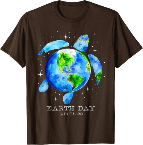 Earth Day 2025 Restore Earth Sea Turtle Art Save the Planet T-Shirt Hoodie - Picture 16 of 19