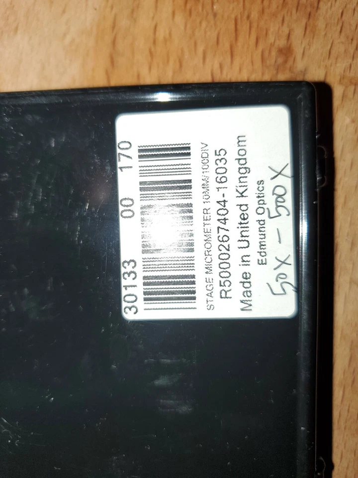 Edmund Optics microscope stage micrometer slide 10mm/100div - Image 2 of 3