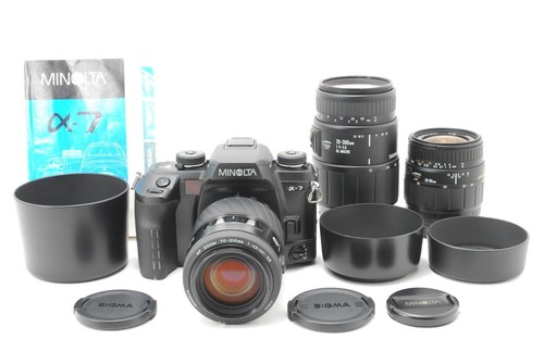 【N MINT+++】 Minolta a7 α7 DSLR 70-210mm Sigma 28-80mm 70-300mm 3Lens Set JAPAN