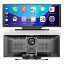 10"Portable Wireless CarPlay Car Stereo Android Auto Multimedia Bluetooth Player