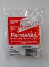 Pendaflex Esselte Insertable Plastic Tabs Hanging Folder Tabs 2" Clear