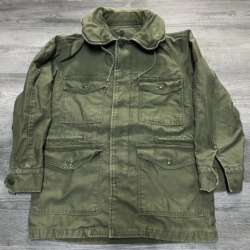 Vintage US Military OG-107 Sateen Coat Size X Small Hooded Vietnam Jacket Army