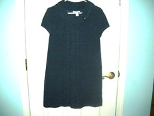 Sweater Dress~Women Size MED~ Style & Co~ Blue 32" Long Herringbone~Short Sleeve