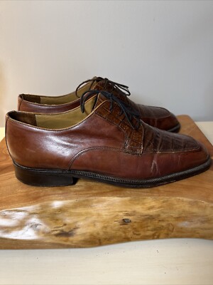 Caporicci Men\'s Size 8.5 Brown Leather Oxford Dress Shoes Made in Italy Designer s-l400.jpg main image 2