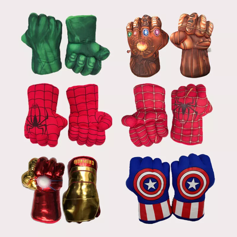 Hulk Ironman Spiderman Mains Boxe Poing Gant Avengers Enfants Jouets Cadeau  de Noël