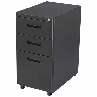 Global Industrial 3 Drawer Pedestal File Cabinet Black