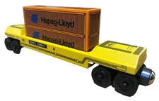 Wooden Whittle Shortline Railroad HAPAG-LLOYD DOUBLESTACK INTERMODAL CAR
