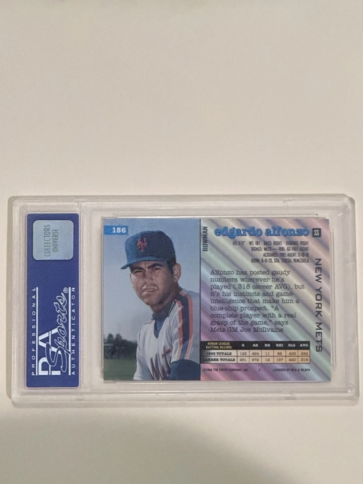 1994 Bowman #156 Edgardo Alfonzo RC Rookie PSA MINT 9 - Image 2 of 2