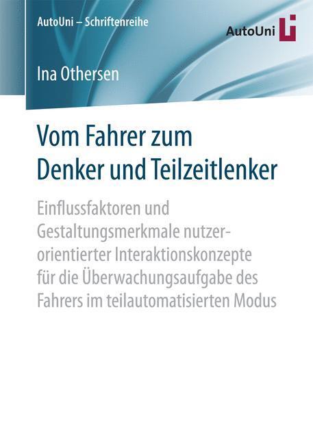 Vom Fahrer Zum Denker Und Teilzeitlenker | Buch | 9783658150860