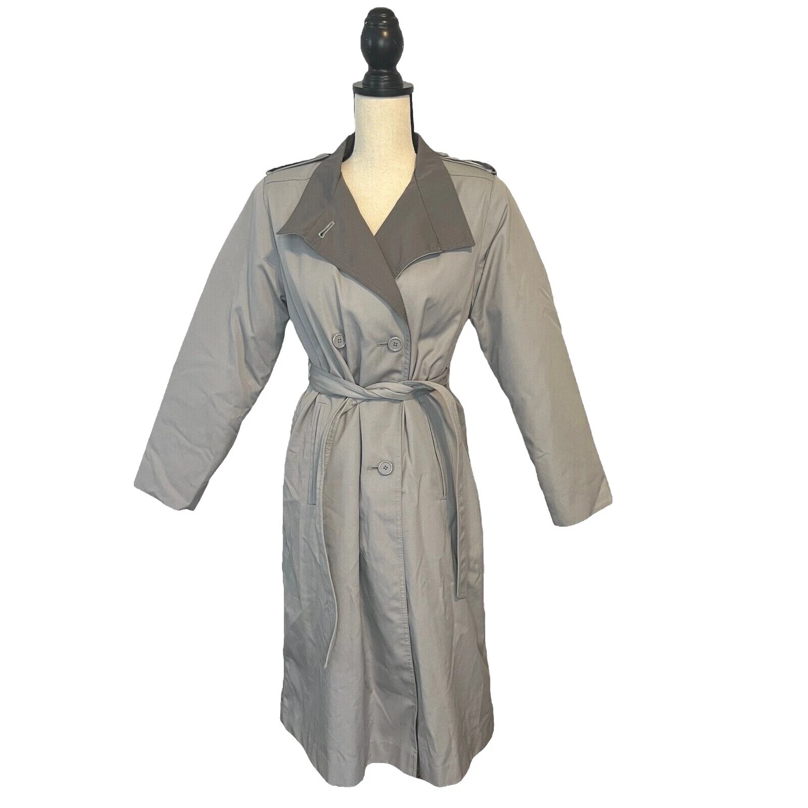 Fleet Street Trench Coat Solid Regular Size Coats, Jackets & Vests for Women