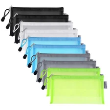 10 Pcs Mesh Zipper Pouch with Zipper Mesh Cosmetics Bag Nylon Mesh Cosmetic B...