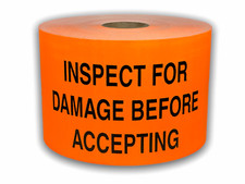 Large 3x5-inch Inspect for Damage Before Accepting Orange Labels Pack of 250