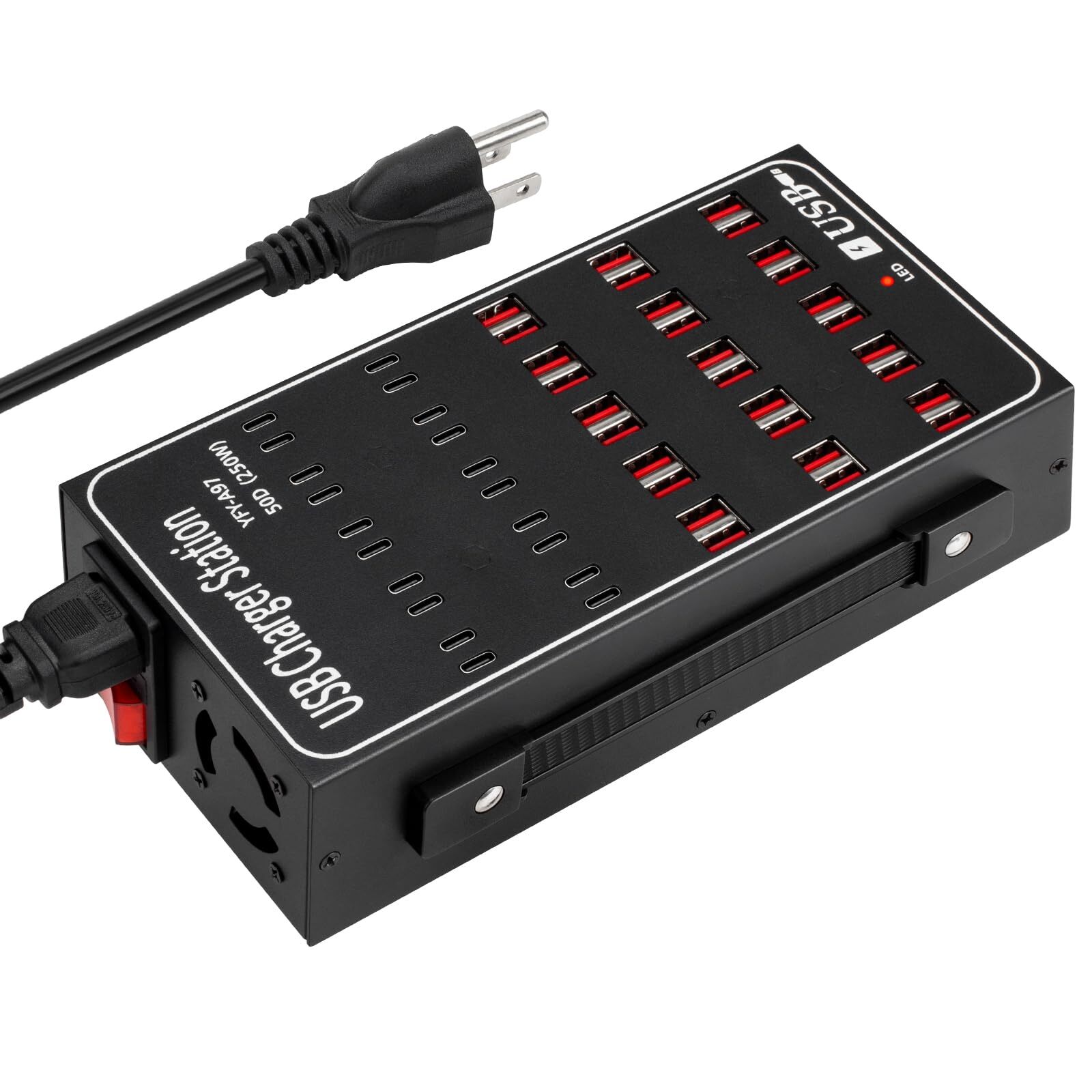 50-Port USB Charging Hub with 30 USB-A & 20 USB-C Ports 250W Power Station-image