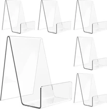 6 Pack Acrylic Book Stand, Clear Easel Stand for Display, Book Display Holder