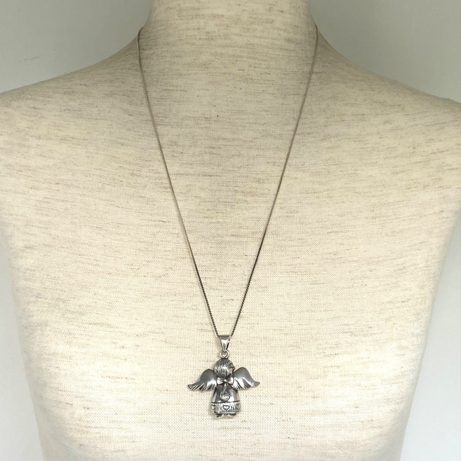 Solid Sterling Silver 925 Religious Figural Angel… - image 2