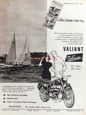 VELOCETTE 192cc 'Valiant' 1958 Motor Cycle Advert : 669/54xxx