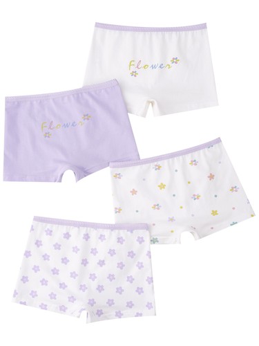 Kids Girls Underwear Under Dress 4Pcs/Set Assorted Boyshorts Playgrounds Cotton - Picture 30 of 60