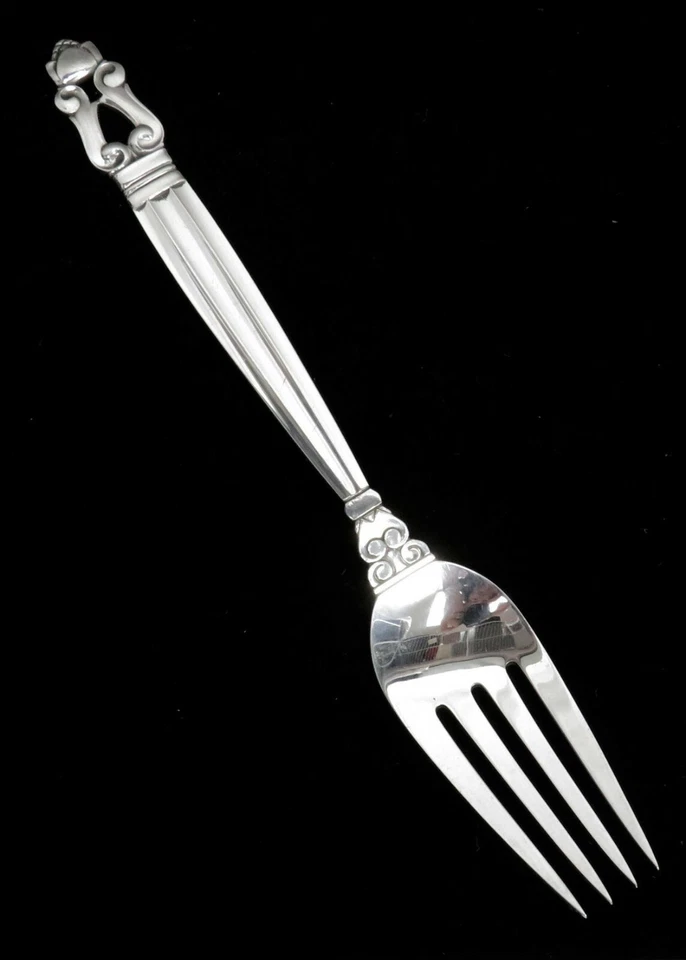 GEORG JENSEN STERLING SILVER (8) ACORN 7 1/2" DINNER FORKS - Image 2 of 4