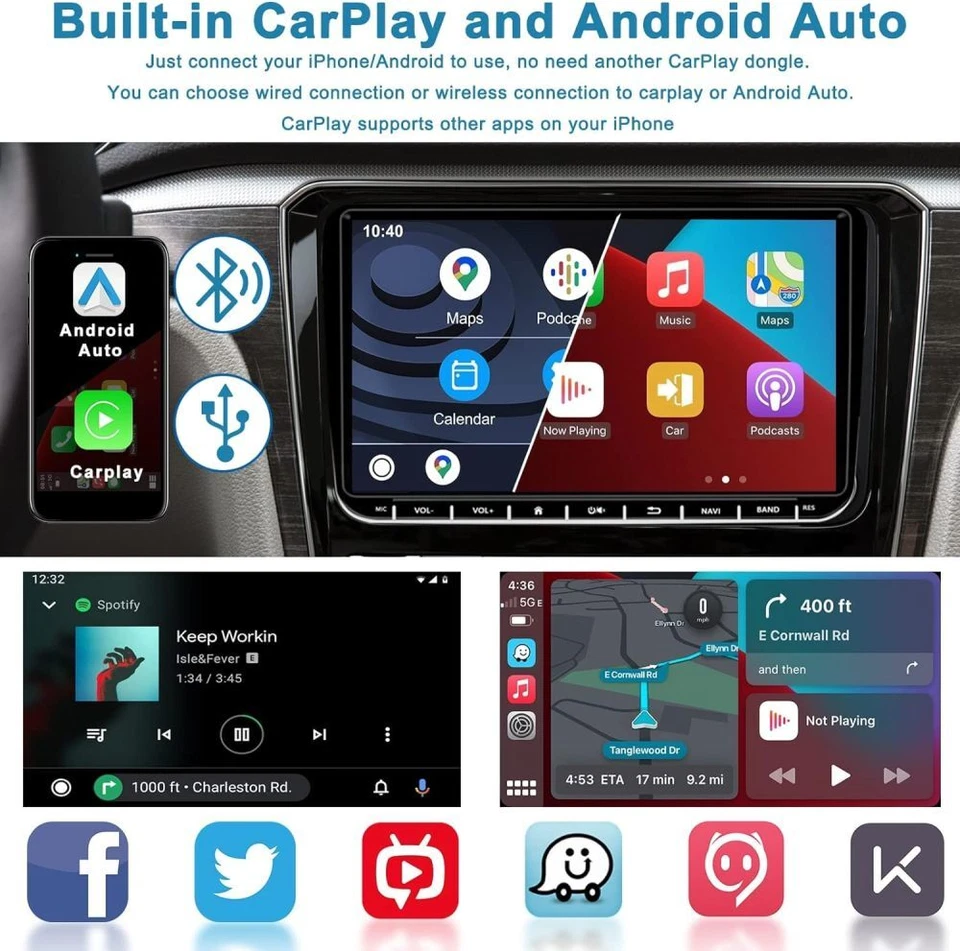 9" Android 15 Autoradio Carplay GPS WiFi Für VW T6 Transporter Multivan GPS Navi - Bild 4 von 4