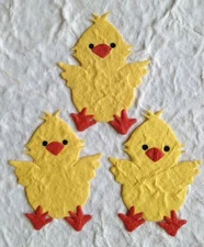 25 Chicks chick Diecut Handmade Mulberry Paper baby chickens Easter eggs 