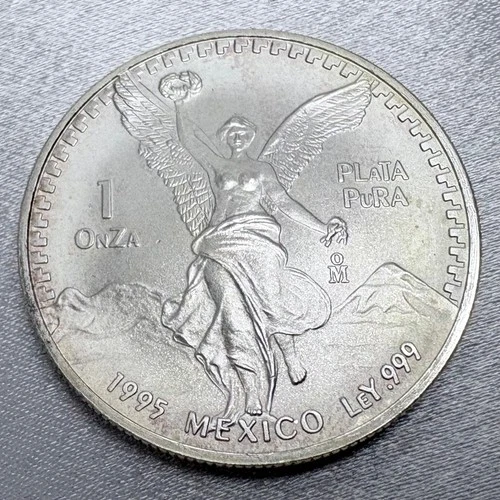 1995 1 Onza Mexico Libertad Plata Pura 1 Troy Oz .999 Fine Silver Coin [Z2]