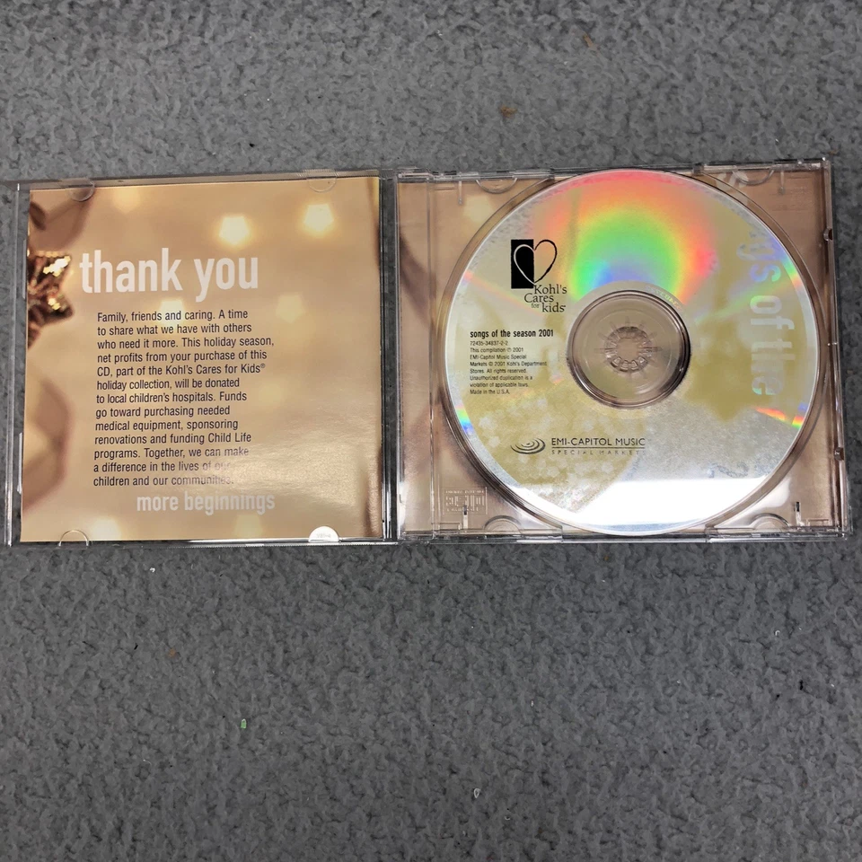 Songs Of The Season By Various Artist (Cd 2001)  [ From Kohl's Cares For Kids] Foto 2 de 3