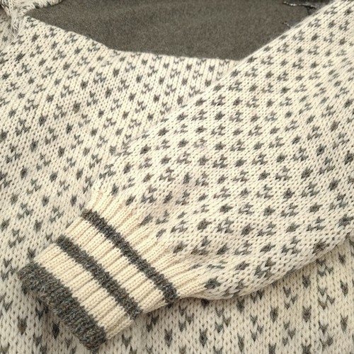 Maglione Vintage Nordico Norvegese Beige Fair Isle In Lana Da Uomo Taglia M - Foto 8 di 8