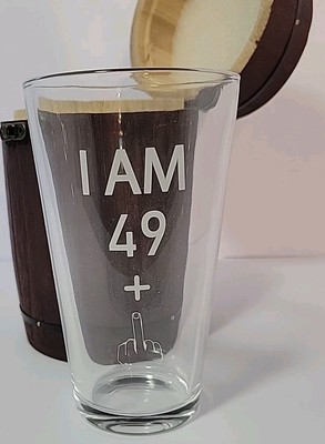 49 + One Middle Finger 50Th Birthday Gifts for Men Women Beer Glass With Case