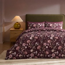 NEW IN PACK DUSK Francis 100% Cotton King Size Duvet Covet Set - Plum