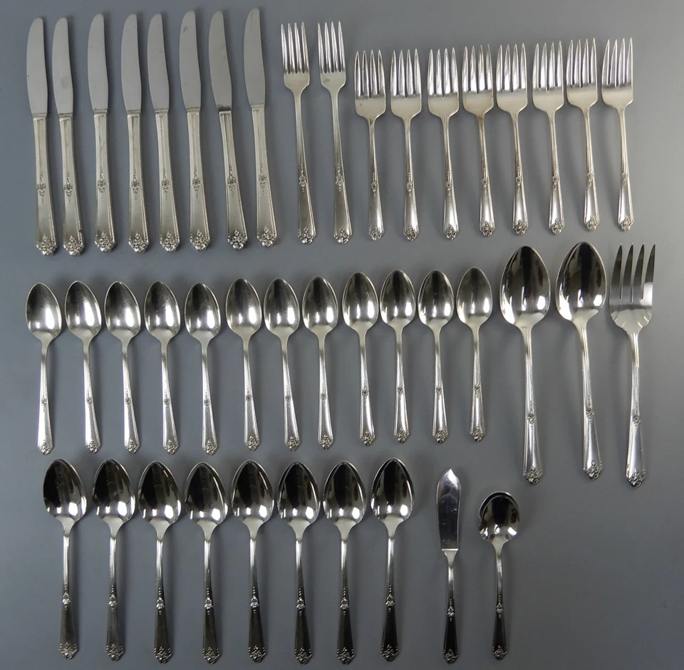 43 piezas Juego de cubiertos vintage Tudor Plate Sweet Briar Oneida Community 1948 Foto 2 de 4