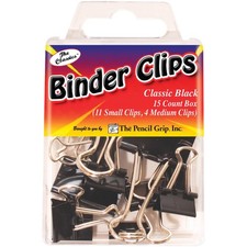 The Pencil Grip Binder Clips 15/Pkg-Black - TPG-181