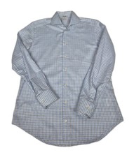 SuitSupply Dress Shirt Mens 39-40 15.5 Egyptian Cotton Check Slim Fit Button-Up
