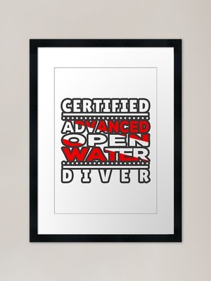 Zertifiziert Advanced Openwater Diver gerahmtes Wandbild Poster Leinwanddruck Bild