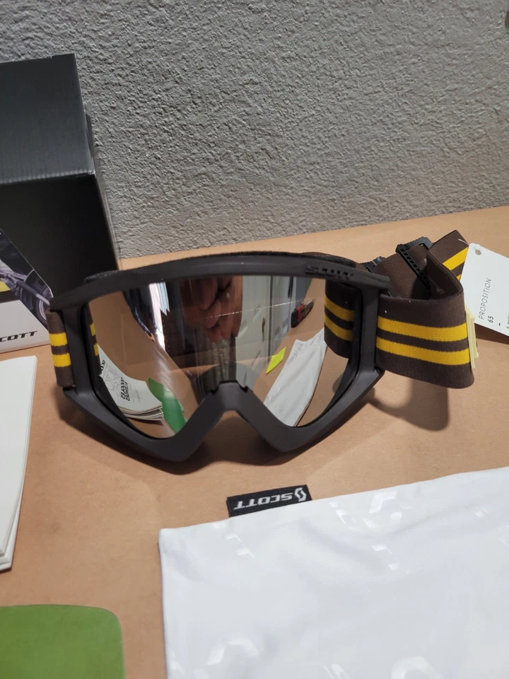 NUEVAS Gafas Scott USA Scott 89X Era Marrón Amarillo - Plateado Cromo Adulto Motocross Foto 3 de 4