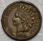 About Uncirculated 1859 Indian Head Cent, Richly Hued w/ Light Luster.
