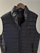 Polo Ralph Lauren Down Puffer Vest Men's Size Large Navy Quilted Zip Outdoor