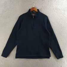 Wrangler Sweater Mens M Quarter Zip Pullover Mock Neck Long Sleeve Fleece Blue