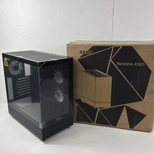 Sama Neview 4361 Black ATX Mid Tower Computer PC Case w/ 3 x 120mm ARGB Fans