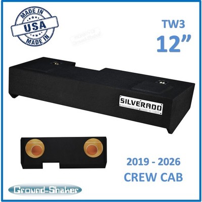 Chevy Silverado CREW Cab 2019 - 2026 12'' Sub Subwoofer Enclosure JL Audio TW3