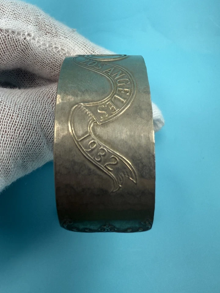 Very Rare Los Angeles 1932 Summer Olympics Cuff Collectable Bracelet 24.9g - Image 3 of 4