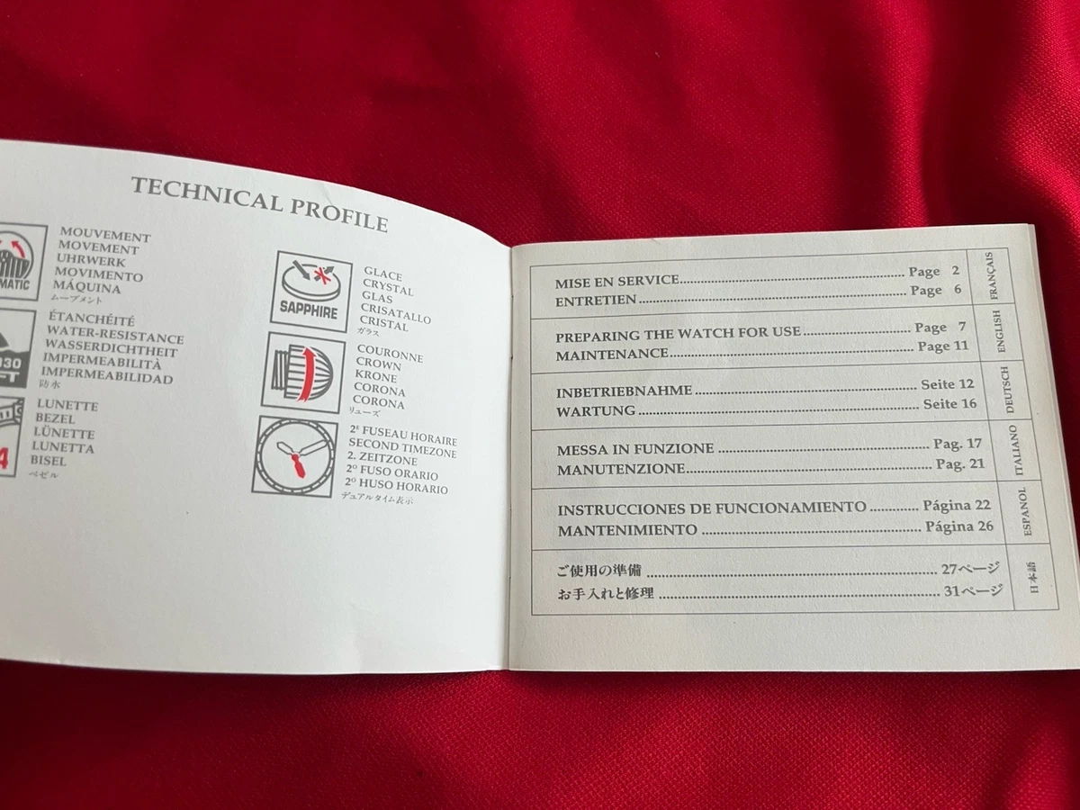 Original Breitling Antares World Manual Instruction Booklet reloj instrucciones
