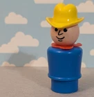Vintage Fisher Price Little People Cowboy w/ Hat & Bandana - Western Farm Man