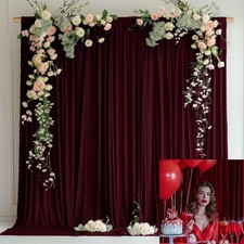 10x10ft Wedding Curtain Backdrop Burgundy Parties Ceremony 2 Panels 5x10ft